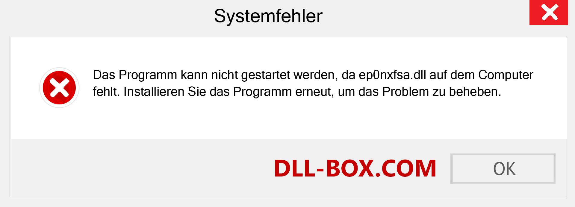 ep0nxfsa.dll-Datei fehlt?. Download für Windows 7, 8, 10 - Fix ep0nxfsa dll Missing Error unter Windows, Fotos, Bildern