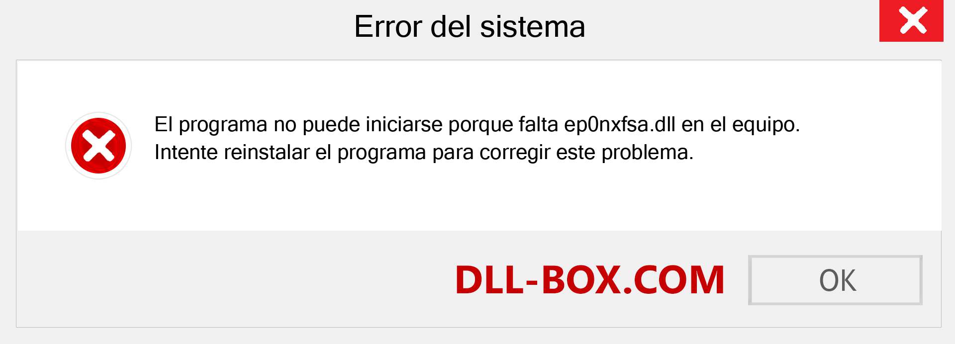 ¿Falta el archivo ep0nxfsa.dll ?. Descargar para Windows 7, 8, 10 - Corregir ep0nxfsa dll Missing Error en Windows, fotos, imágenes