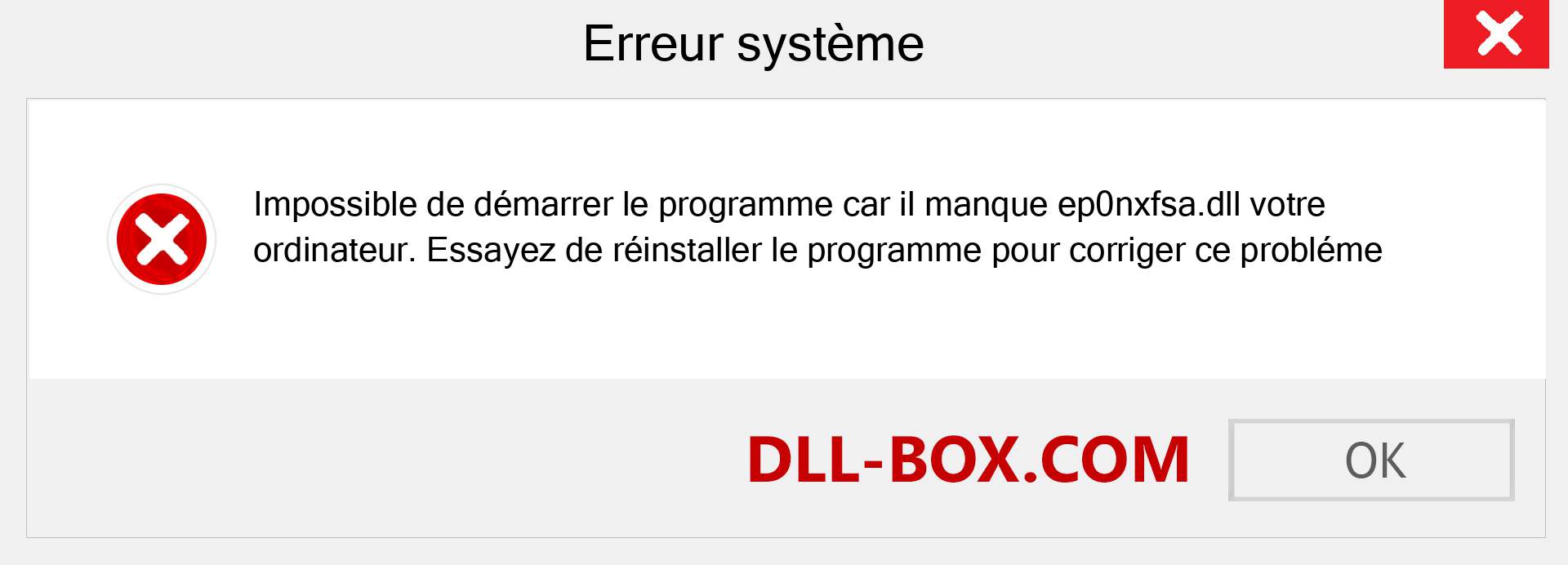 Le fichier ep0nxfsa.dll est manquant ?. Télécharger pour Windows 7, 8, 10 - Correction de l'erreur manquante ep0nxfsa dll sur Windows, photos, images